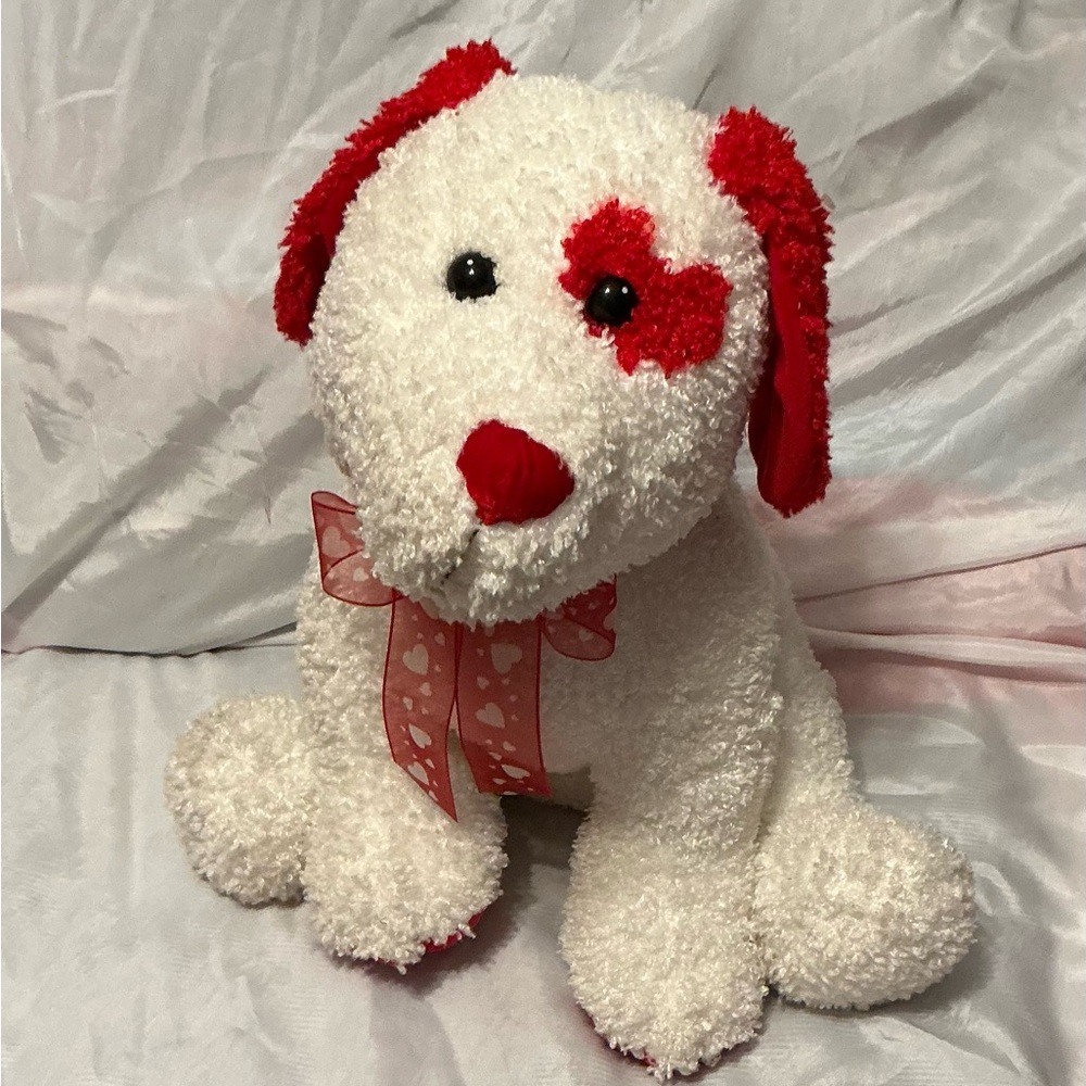 Plush White and Red Valentine present